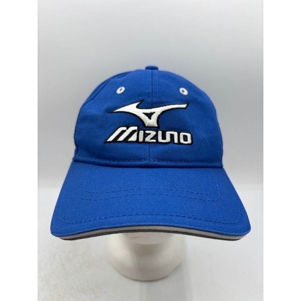 Mizuno Runbird Baseball Hat Blue Adjustable Cap White Embroidered Logo OSFM